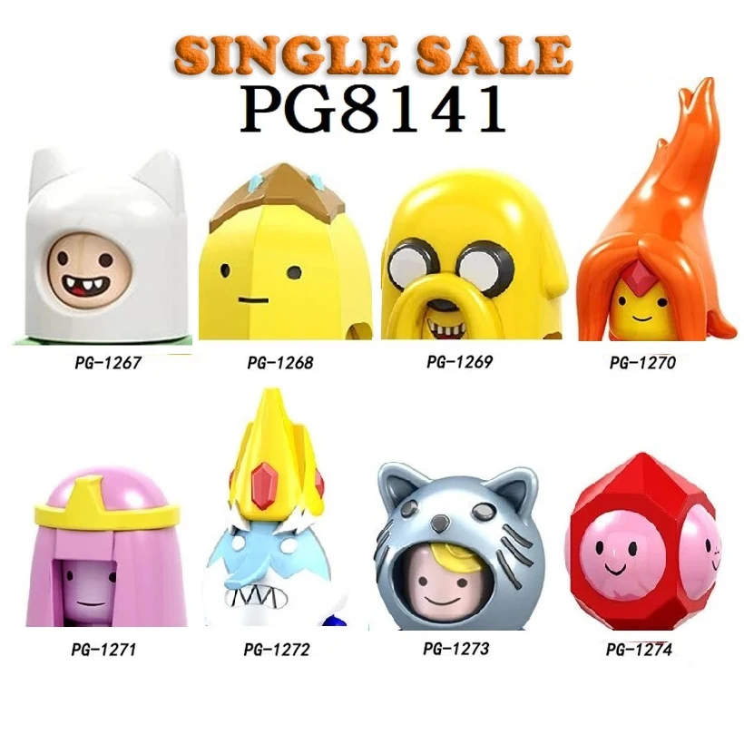 

Adventuree Time Dolls Building Blocks Cartoon Banana Man Shark Educational Toys For Kids Home Gifts Constructor Adventure PG8141