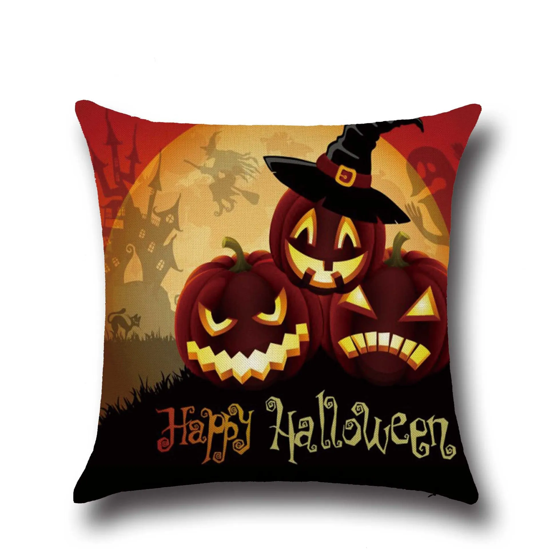 

New Halloween Pumpkin Series Home Decoration Pillow Cushion Pillow Set Horror Castle Bat Bedroom Cuscini Decorativi Salotto 2023
