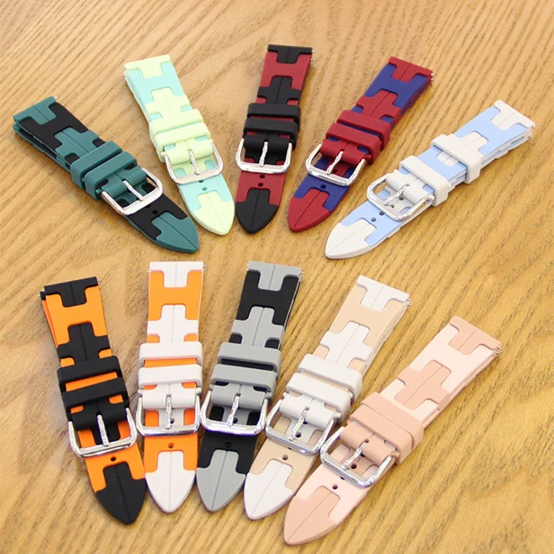 

20/22mm Rubber Band for Samsung Galaxy Watch 6/5/pro 45mm 44 4 Strap/Classic 46 40 Active Correa Bracelet Huawei Gt 4/3/2 Strap