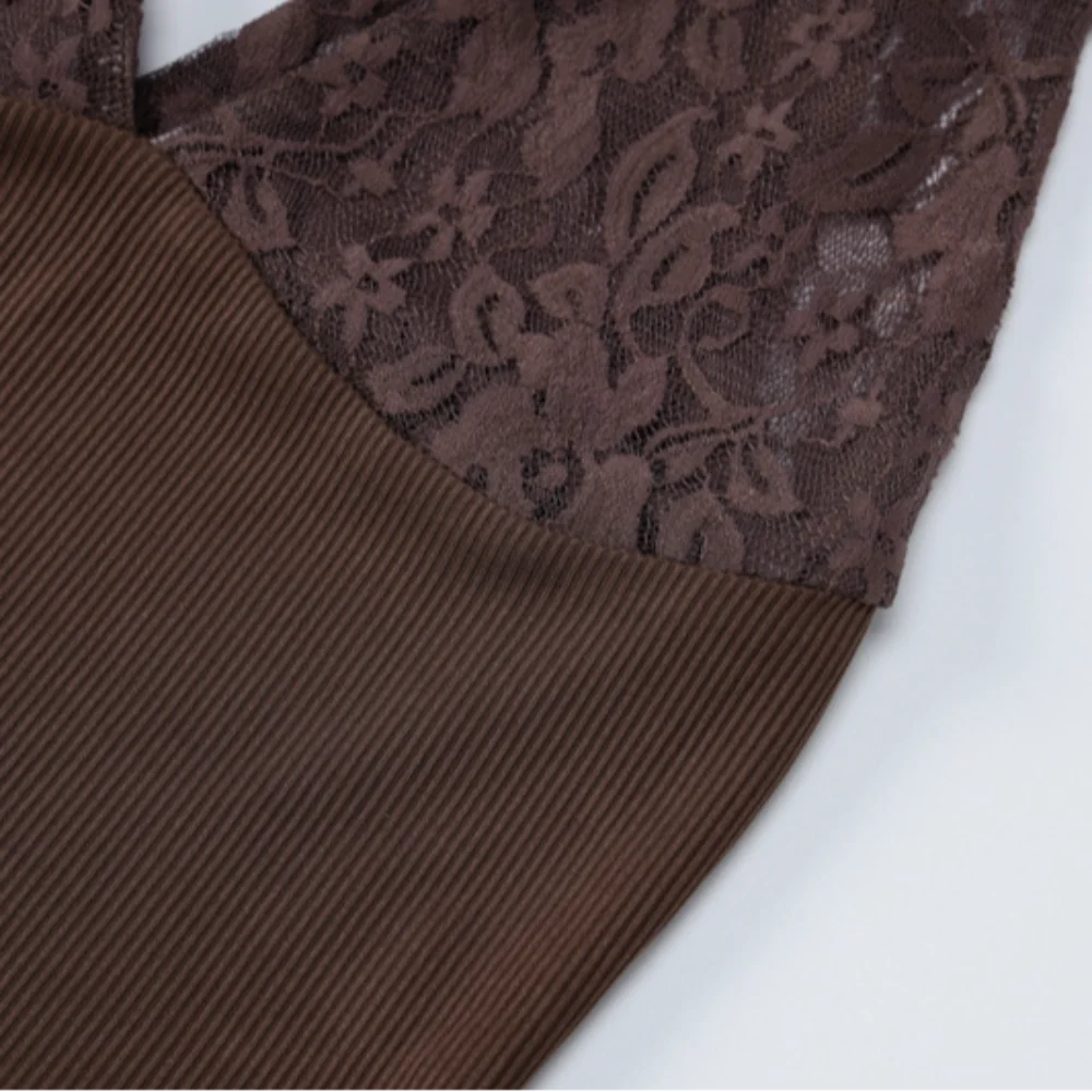 Модный топ из полиэстера с открытой спиной Топ без бретелек облегающий кружевной