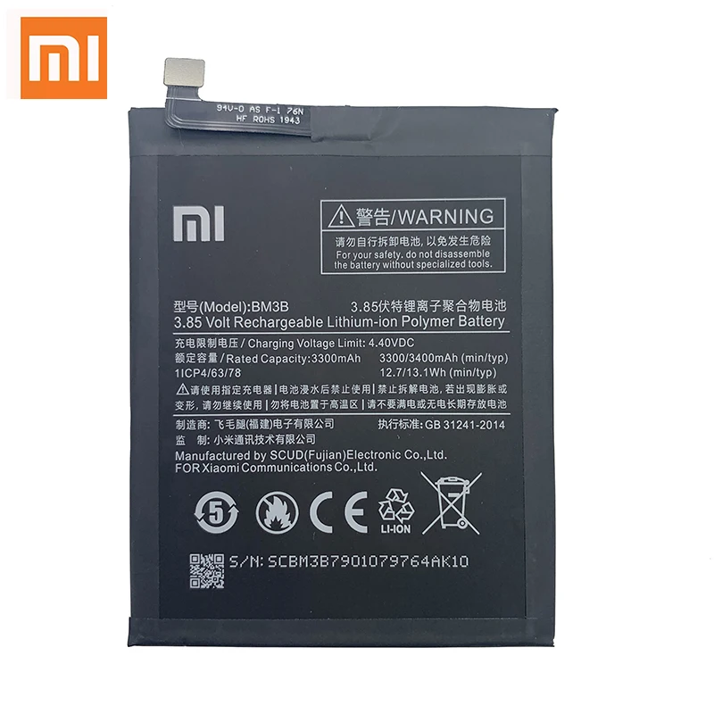xiao mi 100 original battery bm3b for xiaomi mix 2 2s mix2s 3300mah high capacity rechargeable phone replacement batteria akku free global shipping