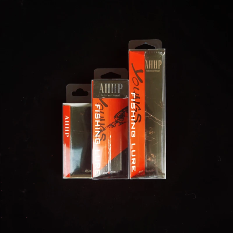 

50pcs Lure Boxes 3 Sizes S/M/L Fishing Lure PVC Package Box Transparent Plastic Wrap for Artificial Bait