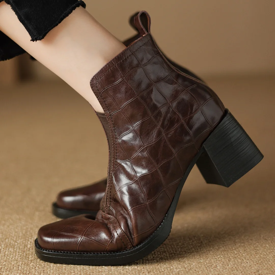 Женские ботильоны из коровьей кожи повседневные Мягкие короткие ботинки на