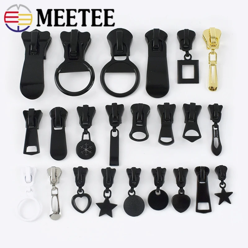 Застежка-молния Meetee 5 шт. 3 #5 #8 #10 #15 #20 # полимерный пуховик на молнии Съемник голову