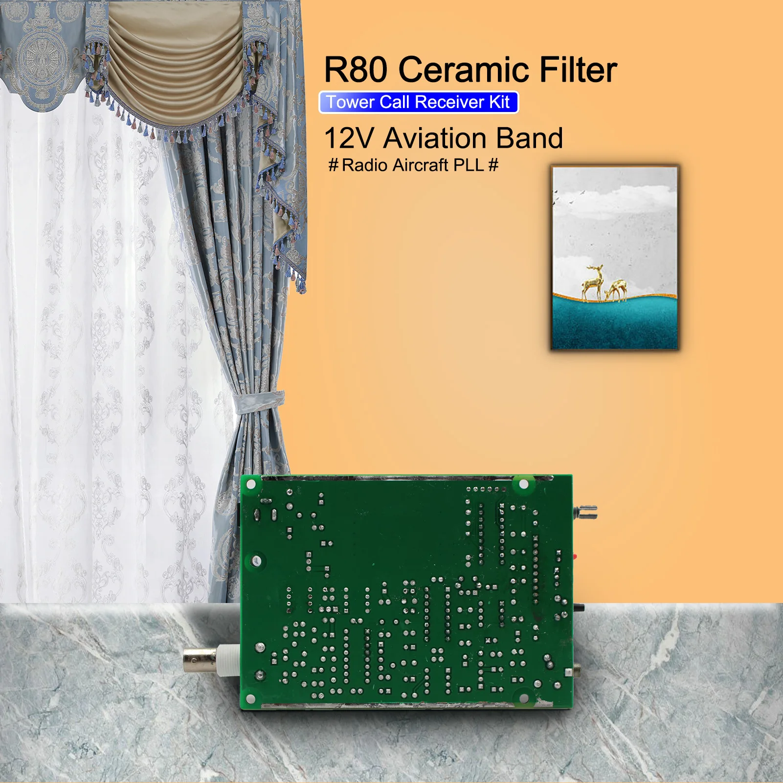 Комплект приемника R80 12 В Высокочувствительный плавный авиационный радиоаппарат