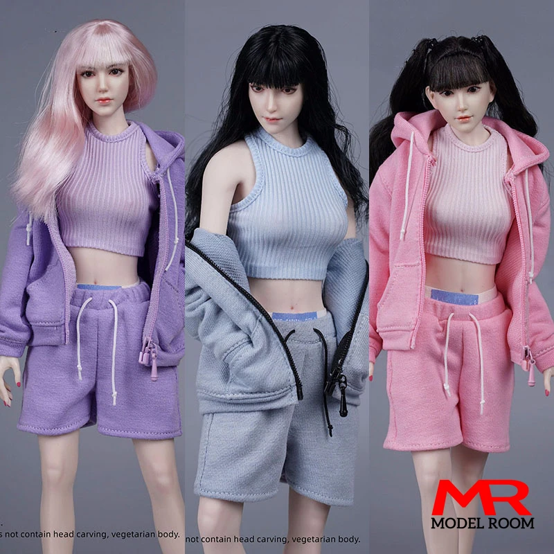 

SA Toys SA023 1/6 Female Hooded Sweater Vest Shorts Cool Street Sports Style Clothes Model Fit 12'' Soldier Action Figure Body
