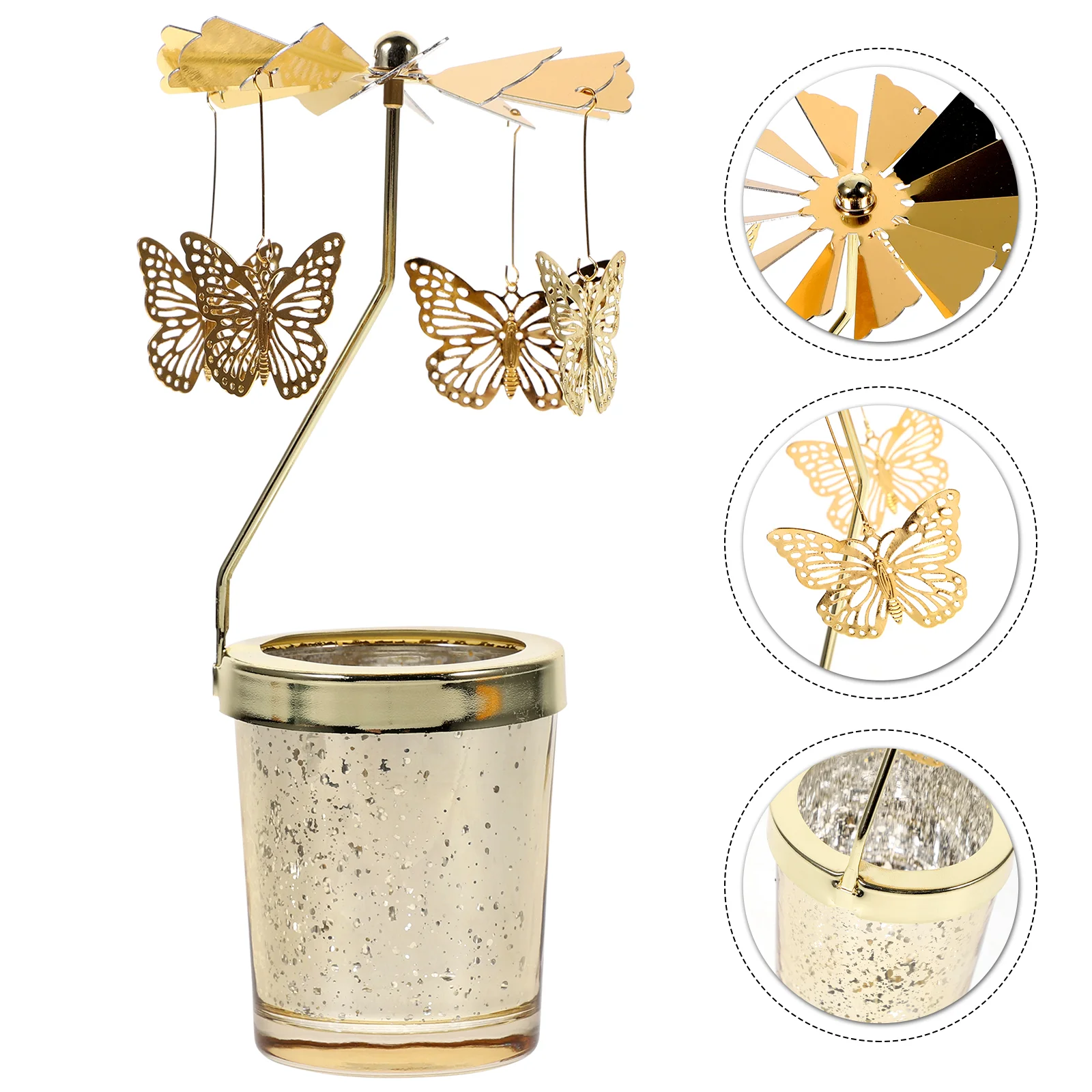 

Holder Rotating Candlestick Stand Tealight Rotary Christmas Carousel Decorative Metal Light Holders Candleholder Gold Stands Tea