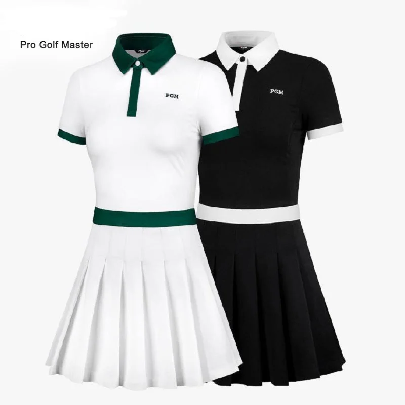 PGM New Golf Women Clothes Dress Slim Fit Sportswear Tennis Lady Pleated Skirt Send Bottoming Shorts Breathable Skin-Friendly