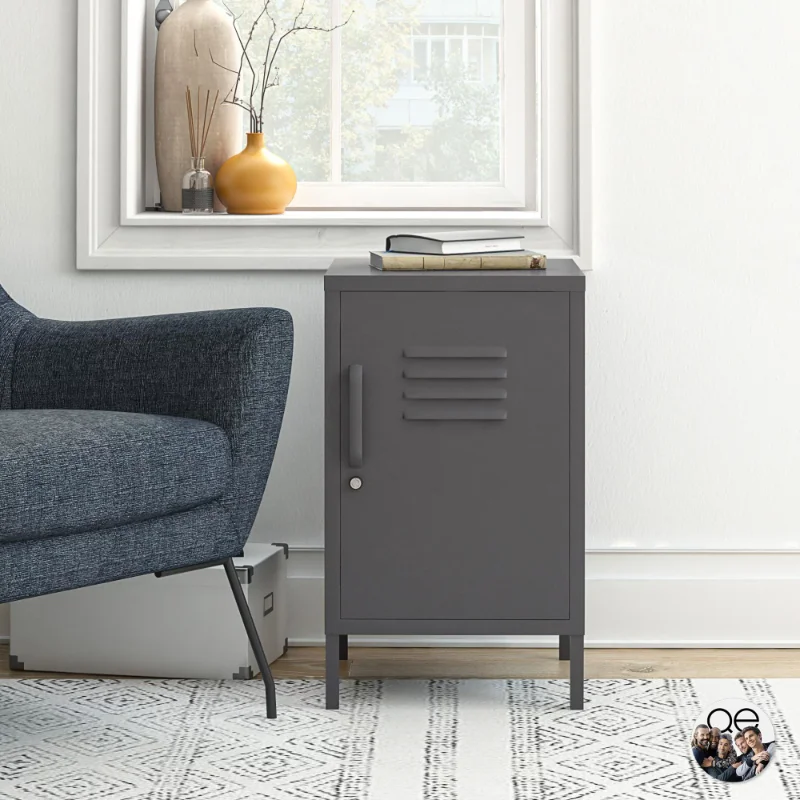 

Queer Eye Bradford Metal Locker End Table, Graphite Gray