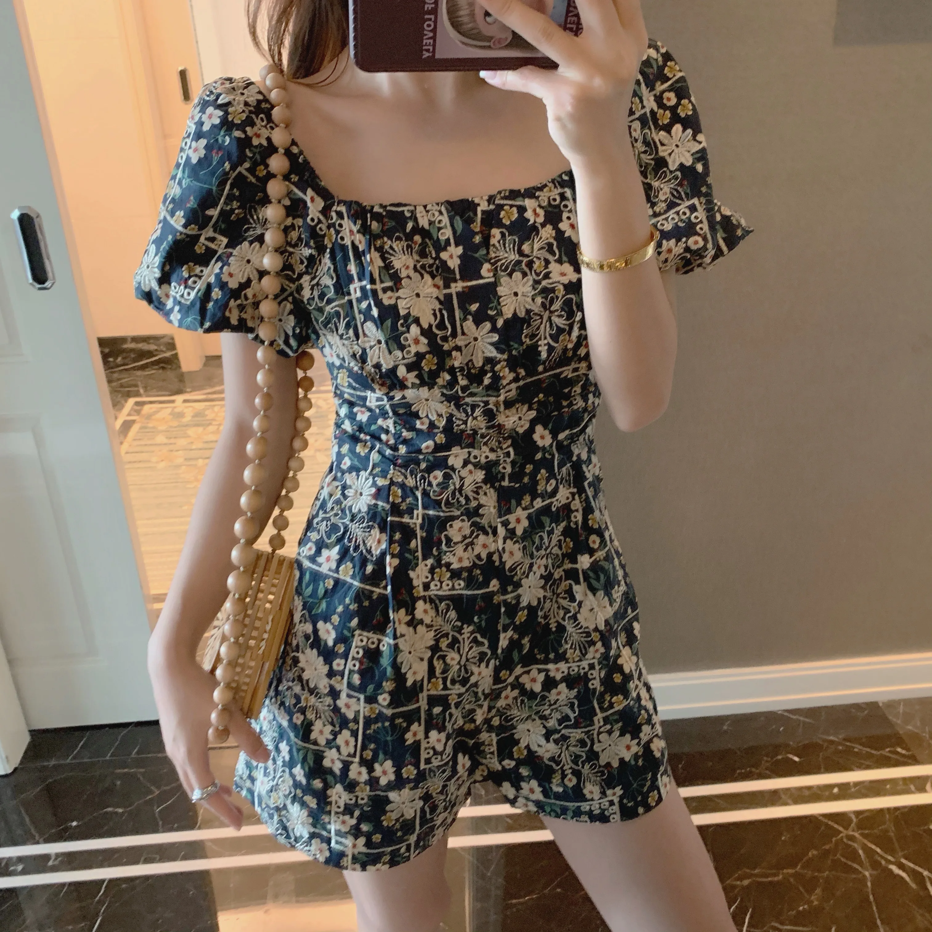 

Женский элегантный летний комбинезон 2022 года, женские комбинезоны с широкими штанинами и цветочным принтом, женские комбинезоны с завышенн...