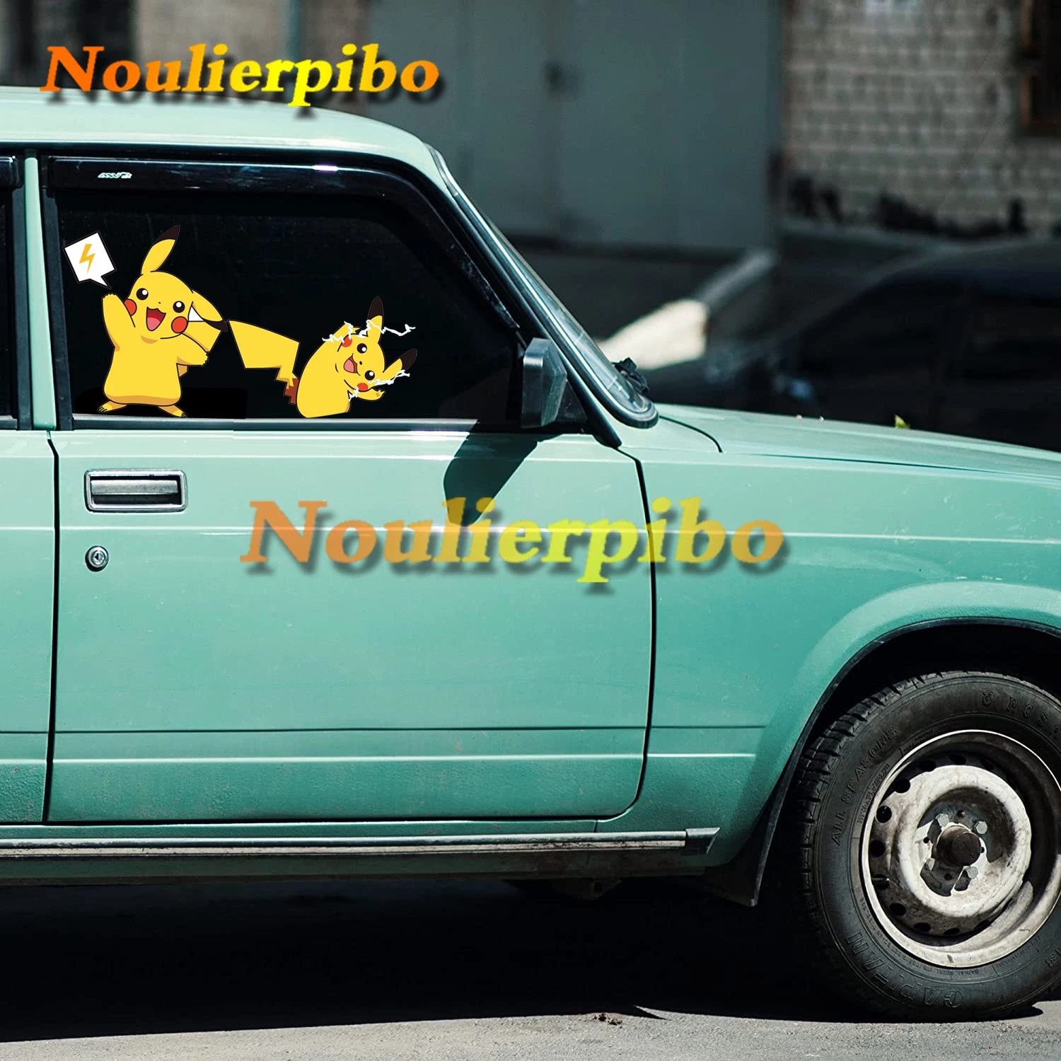 Милый мультяшный автомобиль наклейка Покемон Пикачу ПВХ мотоциклетный шлем