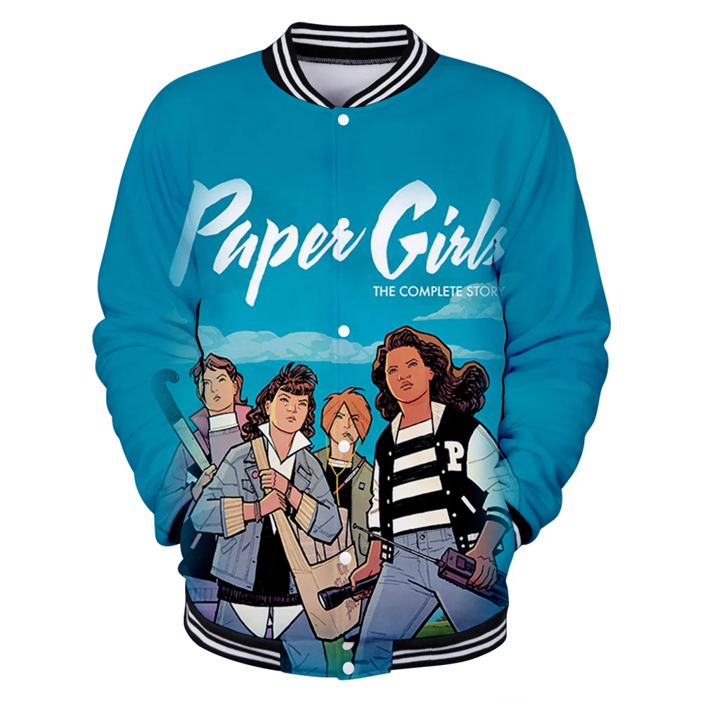 

Paper Girls Baseball Jackets Women/Men Fashion Long Sleeve Jacket 3D Prints Streetwear Clothes