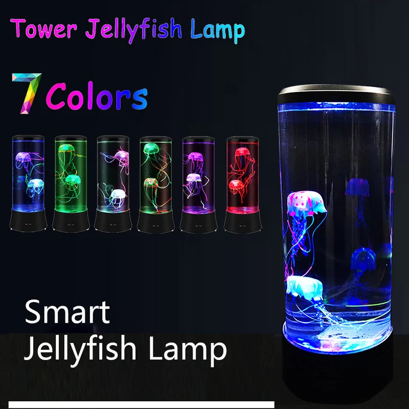 

USB Powered LED Jellyfish Lamp Colorful Changing Night Light Children Desk Table Light Decor Bedroom Bedside Lamp