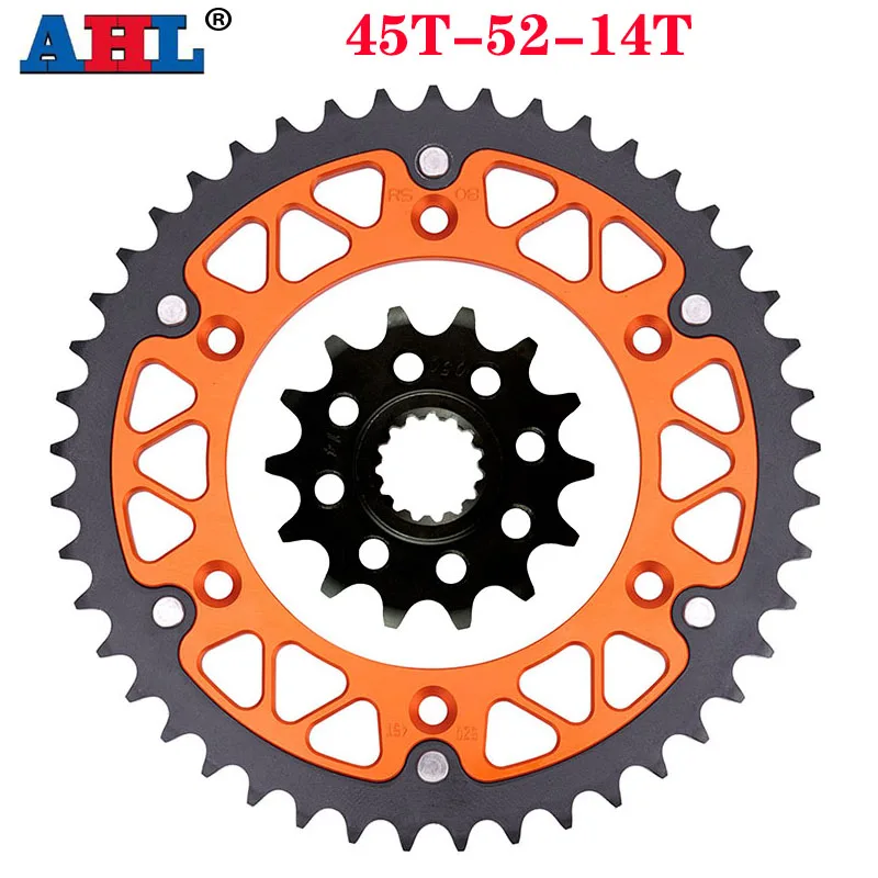 Передняя и задняя звездочки AHL 520 для мотоцикла 45T ~ 52T 14T для 620 690 640 LC4 Duke R ll SM SMC 790 890 Adventure R Rally SMR Ltd.Ed