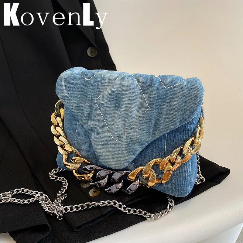

Women Handbag Fashion Blue Denim Small Shoulder Bag Luxury Brand Women Bag Trendy Crossbody Bags Casual Female Clutches Purse