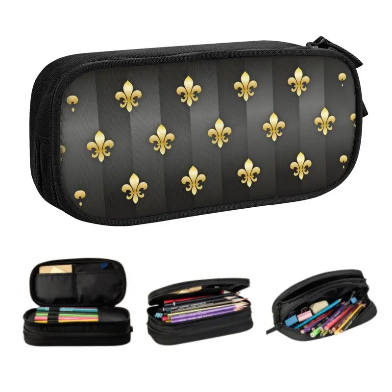 Case Boys Gilrs Large Capacity Lily Flower Pencil Pouch Scho