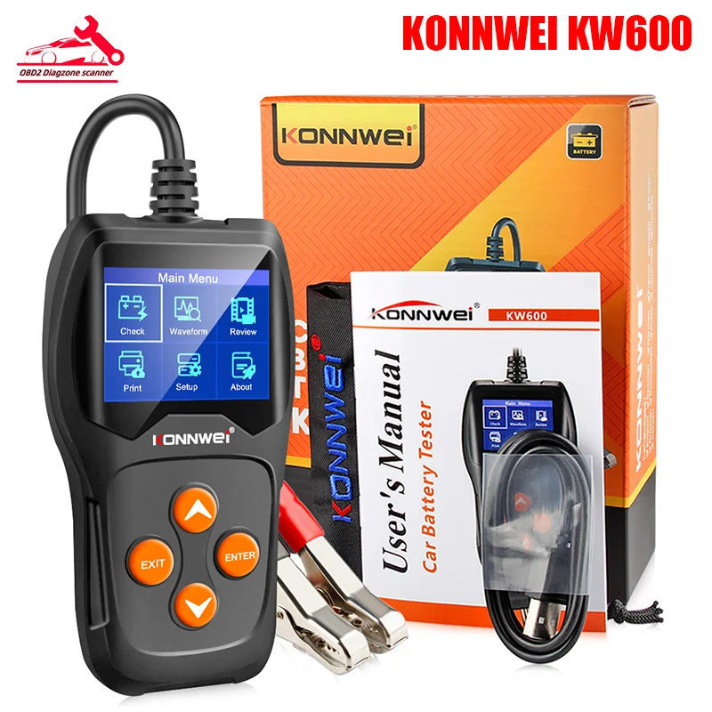 

Тестер автомобильного аккумулятора KONNWEI KW600, 12 В, 100-2000CCA