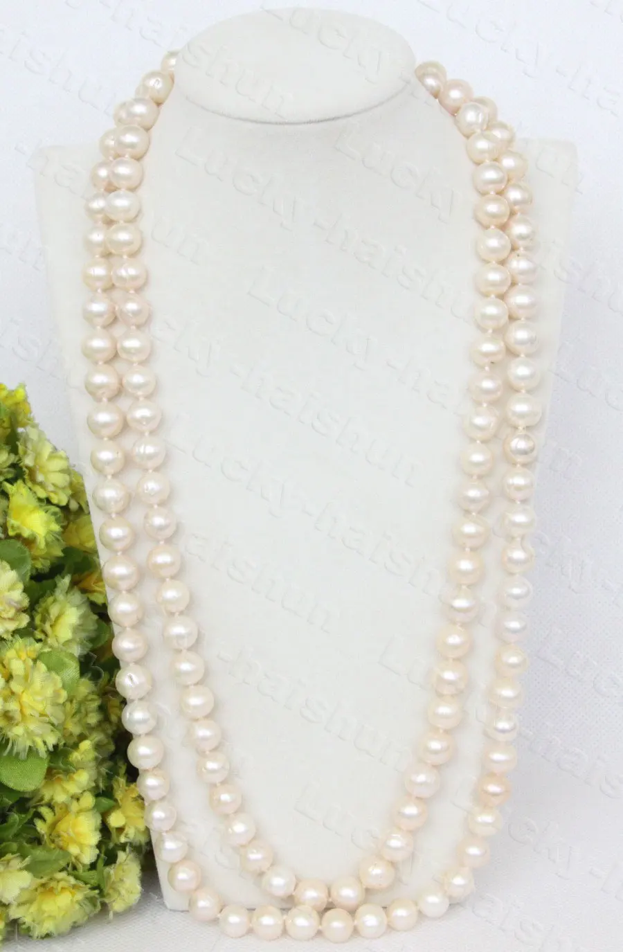 

Ожерелье JQHS c1250 из длинных натуральных бусин, колье из розового пресноводного жемчуга диаметром 50 дюймов, 11 мм