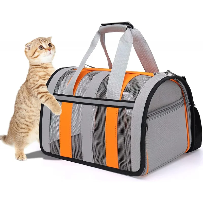 

Pet cat bag to go out portable Messenger bag Portable pet cat bag out portable breathable folding dog takeaway Dogs Puppies