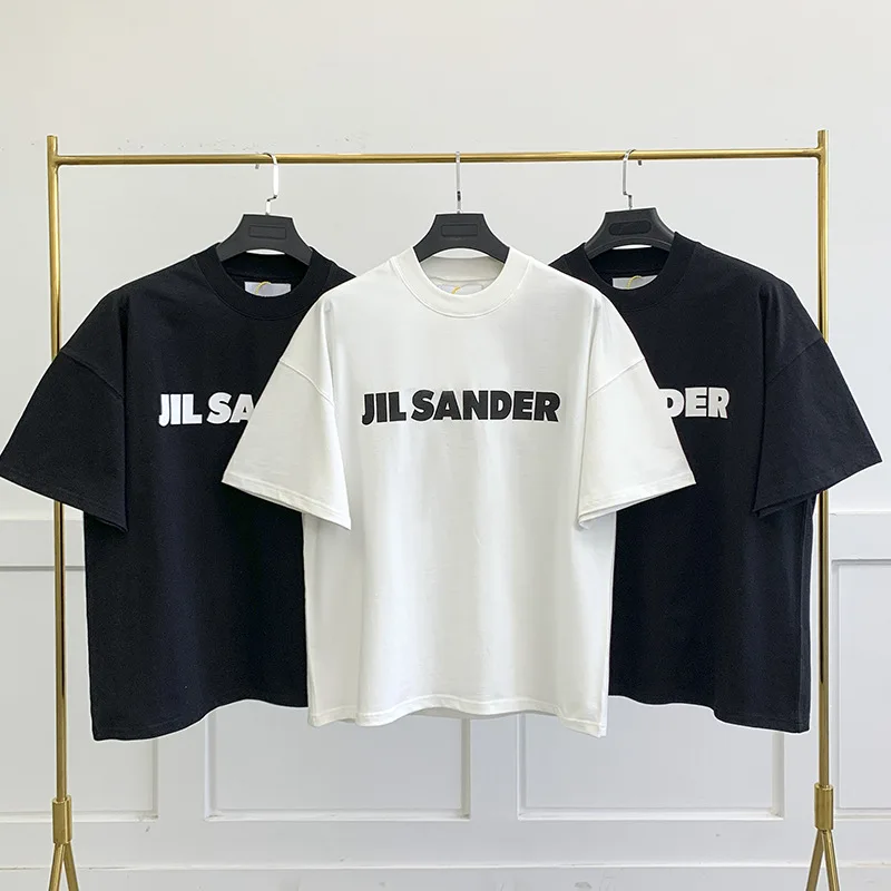 

Quality JIL Sander T-Shirt Summer Letter Print Oversized Loose Casual Men's and Women's Couple Tops Brand Short Sleeve Tees