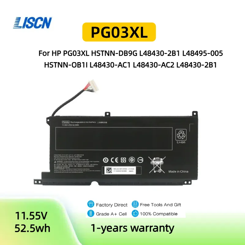 Аккумулятор PG03XL для HP Pavilion Gaming 15-DK dk0003nq 15-dk0020TX 15-ec 15-ec0000 OMEN 5X FPC52