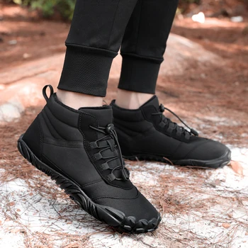 Winter Warm Jogging Sneakers Women Men Rubber Running Barefoot Shoes Waterproof Non-Slip Breathable for Outdoor Walking 1