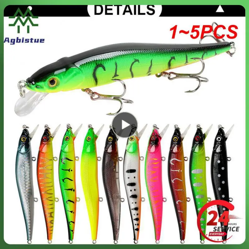 

1~5PCS 115mm 14g Minnow Fishing Lure Isca Artificial Hard Bait Trolling Wobblers on Pike Crankbait Pesca Carp Peche Tackle