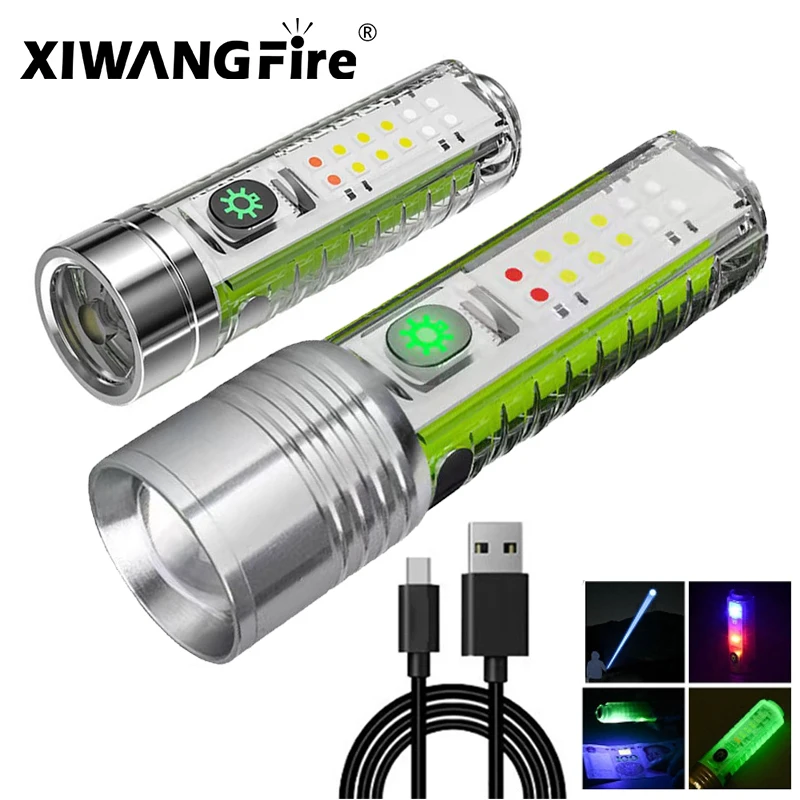 Светодиодный фонарик со встроенной батареей 18650