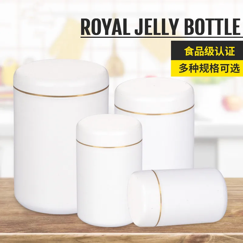100/250/500/1000g Cream Jar Plastic White Bottle  Mask jar Honey Royal Jelly Bottle Cosmetic Container Empty Food Packing Cans
