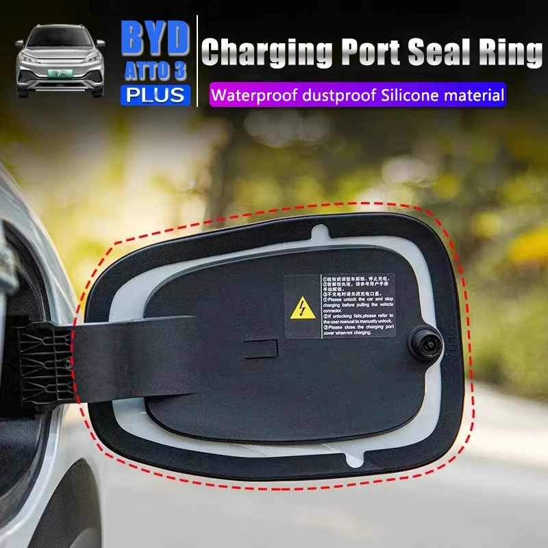 

Car Charging Port Cover Rubber Sealing Ring Dustproof and Waterproof Dust Plug for BYD EV Atto 3 Yuan Plus TPU Protective Film