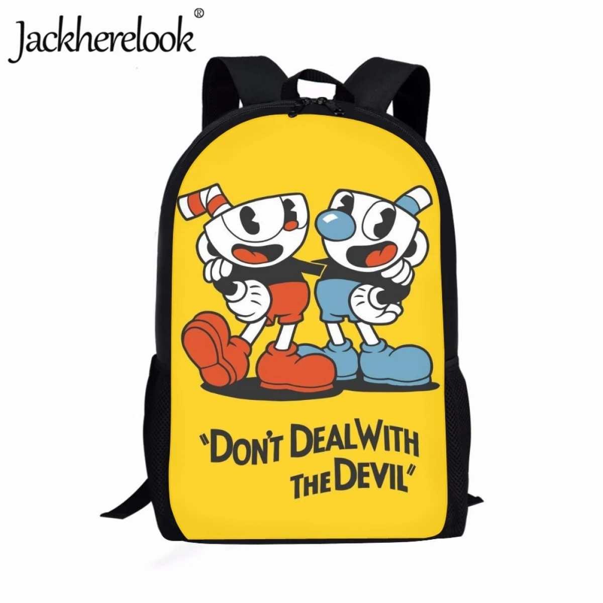 Jackherelook Children's School Bags Cartoon Cuphead Pattern Large Capacity School Backpacks Student Boys Girls Casual Book Bags