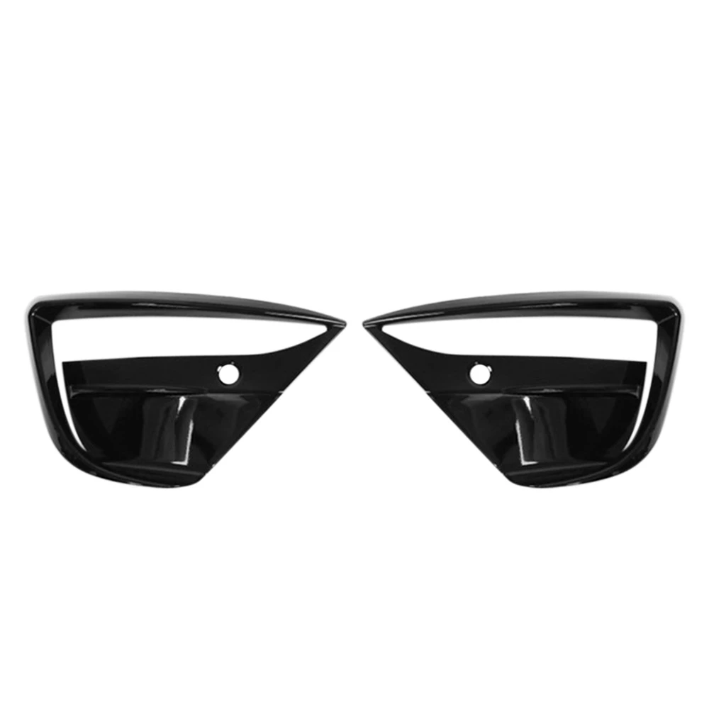 

Car Glossy Black Front Bumper Fog Light Lower Grille Frame Spoiler Splitter Wind Knife for Tesla Model