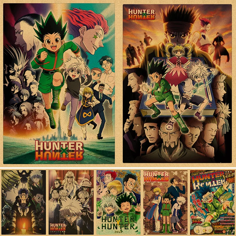 Аниме плакат Hunter x винтажный принт из крафт-бумаги 4K высокое качество украшение