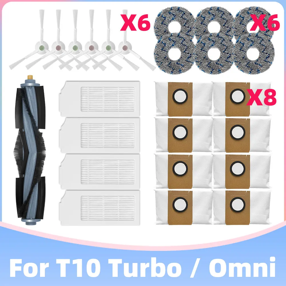Spare For Ecovacs T10 Turbo / Omni Main Side Brush Cover Hepa Filter Mop Cloth Dustbin Box Part Replacement Accessory