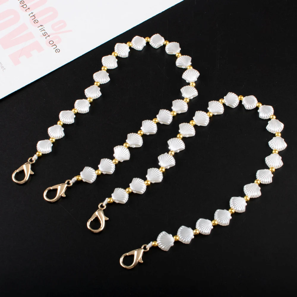 

Imitate Shell Phone Lanyard Mobile Phone Case Chain Bag Hand Chain Decoration Chain Handbag Strap Detachable DIY With Buckle