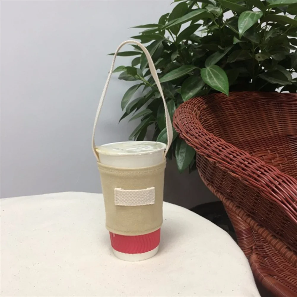 

1x Reusable Cup Sleeve Bubble Boba Milk Tea Coffee Drinks Juice Cup Mug Sleeve Bag Holder Cup Set Handmade Canvas Cup Bag