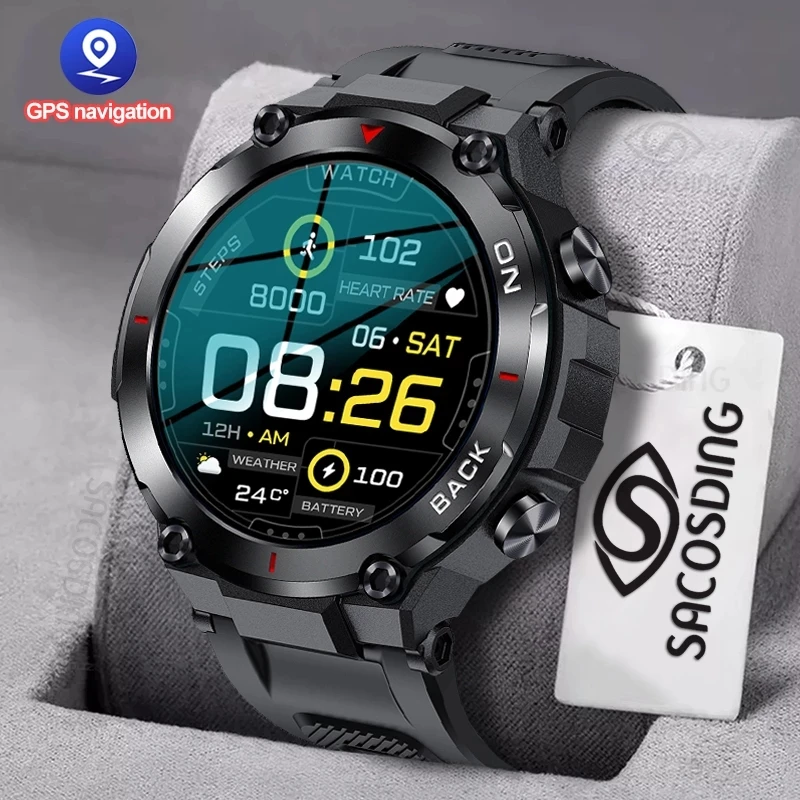 

New GPS Position Men Smart Watch Military Outdoor Sport Fitness Super Long Standby Smartwatch IP68 Swimming Man Watch For Xiaomi