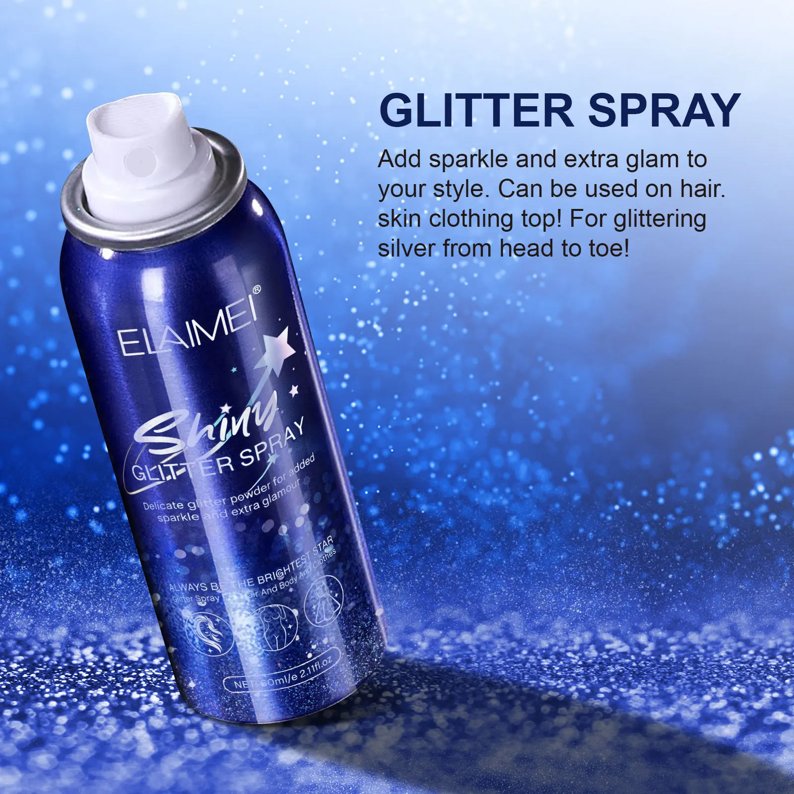 

Glitter Spray Not Easy To Take Off Makeup Nightclub Party Stage Body Star Shinny Shimmer Glitter Spray 60ml Wholesale DC05