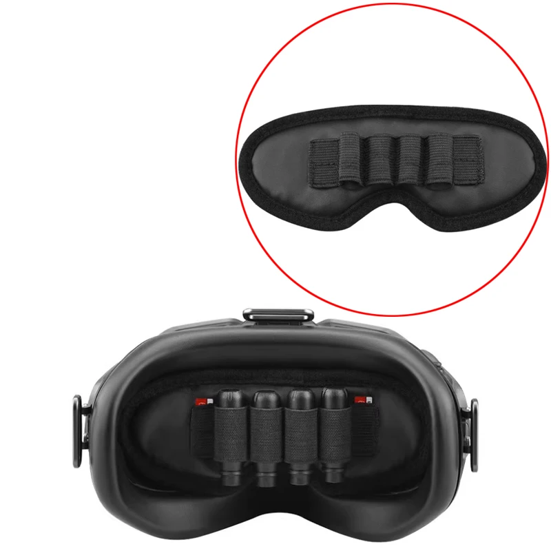 1Set 3-IN-1 Lens Dustproof Sunshade Pad with Antenna SD Card Storage Slot Video Glasses Cover for DJI FPV V1 V2 Digital Goggles