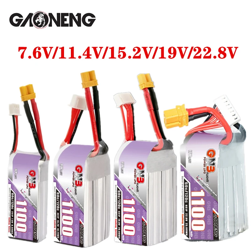 Аккумулятор литий-полимерный GNB 1100 мАч 2S 3S 4S 6S 60C HV для дрона FPV Long Racing, 4-осевой Радиоуправляемый квадрокоптер, запчасти для дрона с разъемом XT30/XT60 Аккумулятор литий-полимерный GNB 1100 мАч 2S 3S 4S 6S 60C HV для дрона FPV Long Racing, 4-осевой Радиоуправляемый квадрокоптер, запчасти для дрона с разъемом XT30/XT60