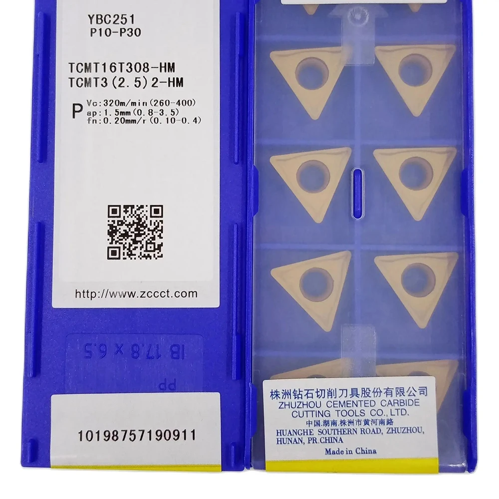 100% ZCC TCMT 16T308 HM ТУРЖИВНЫЕ ИНСТРУМЕНТЫ Фреза для держателя токарного станка TCMT16T308-HM