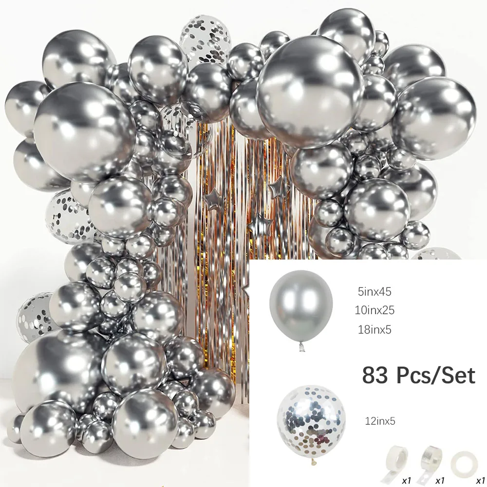 

Набор серебряных шаров 83 шт.
