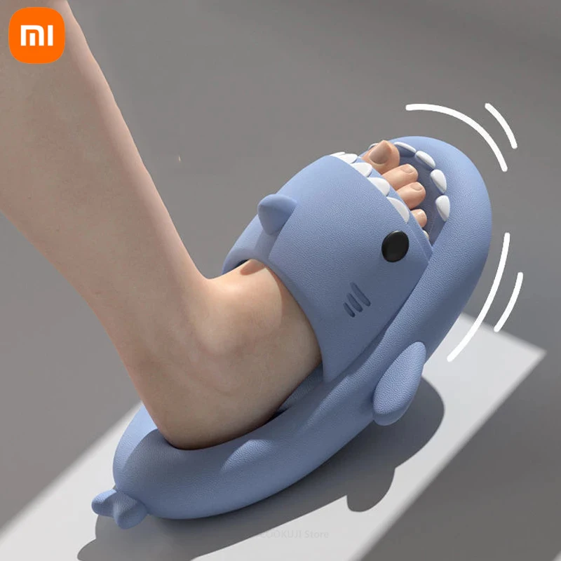 

Шлепанцы Xiaomi Shark для мужчин и женщин, Нескользящие, летние сандалии, модная обувь для дома и улицы, смешные Тапочки для дома