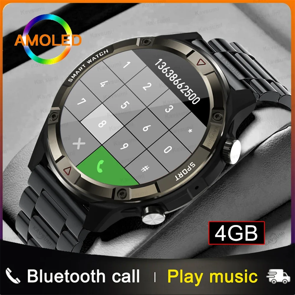 

Новинка 2023, мужские Смарт-часы, всегда отображают время, Bluetooth, звонки, Спортивная музыка, 4 Гб, карта памяти, Смарт-часы для Samsung, Android, ios