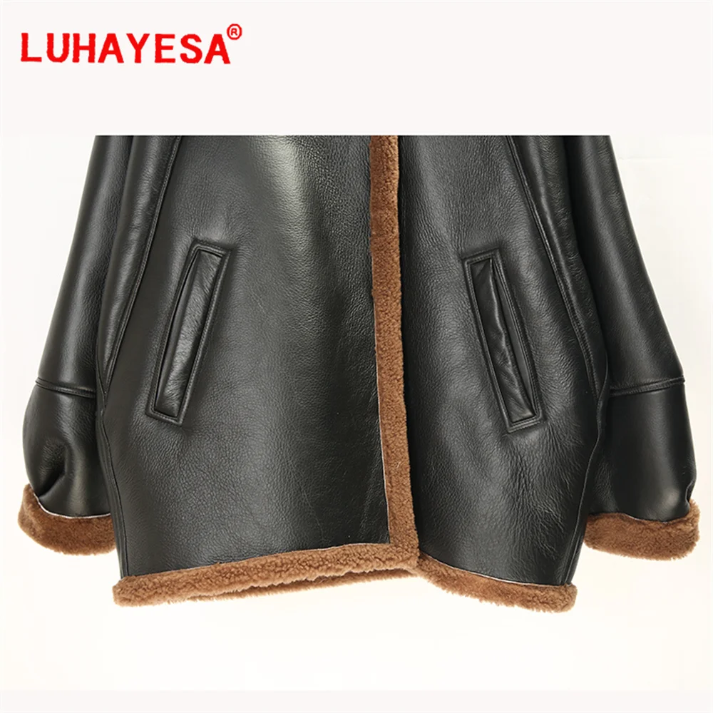 2024 женская повседневная австралийская шуба из овчины мериноса средней длины