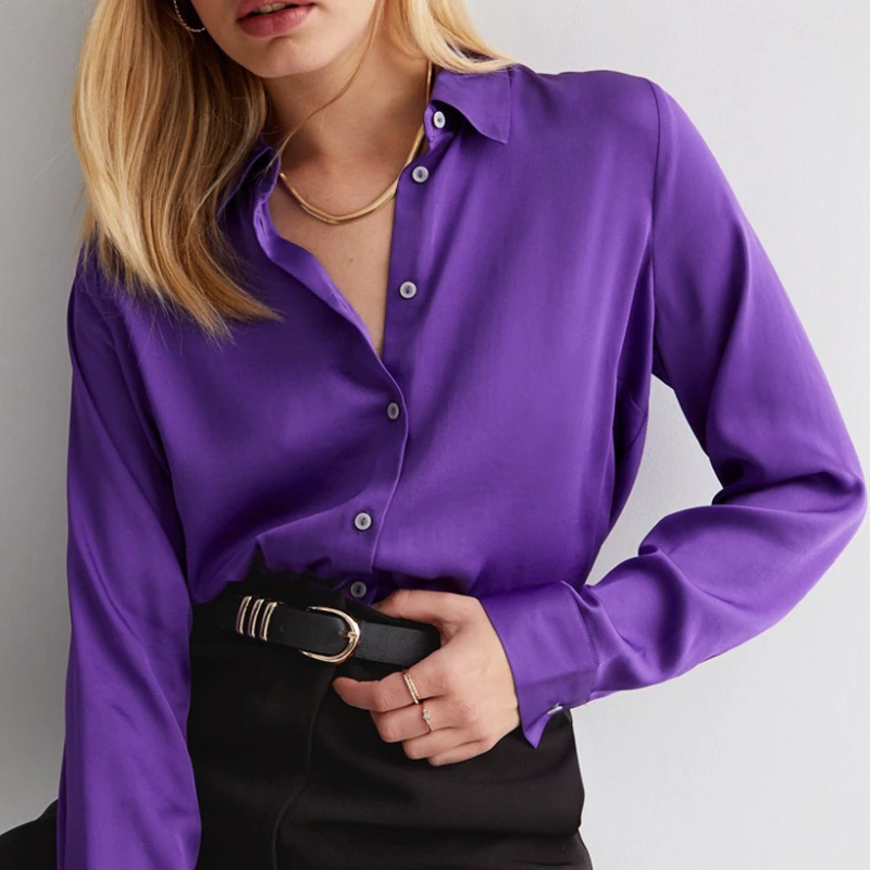 

Spring Long-sleeve Shirt Fashion Woman Blouses Loose Tops Solid Clothes Shirts Blouse Tops Blusas Cardigan Elegant 25336