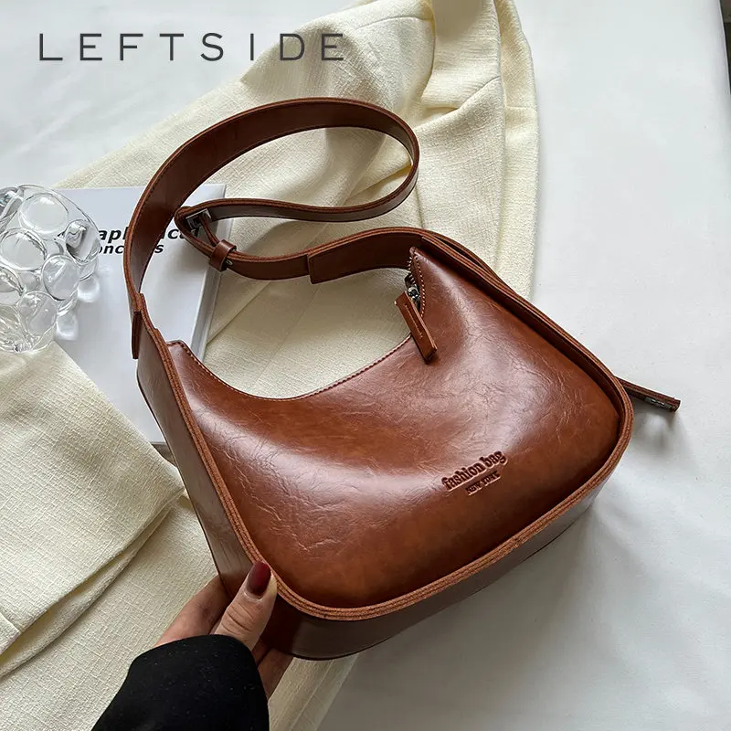 

Vintage Crossbody Bags for Women PU Leather New 2023 Trend Fashion Zipper Solid Color Retro Handbags and Purses