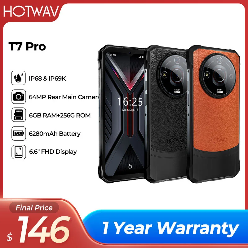 【Доставка из Германии】 Прочный смартфон HOTWAV T7 Pro Android 13 6 дюйма+ 2K 6280 мАч Мобильный