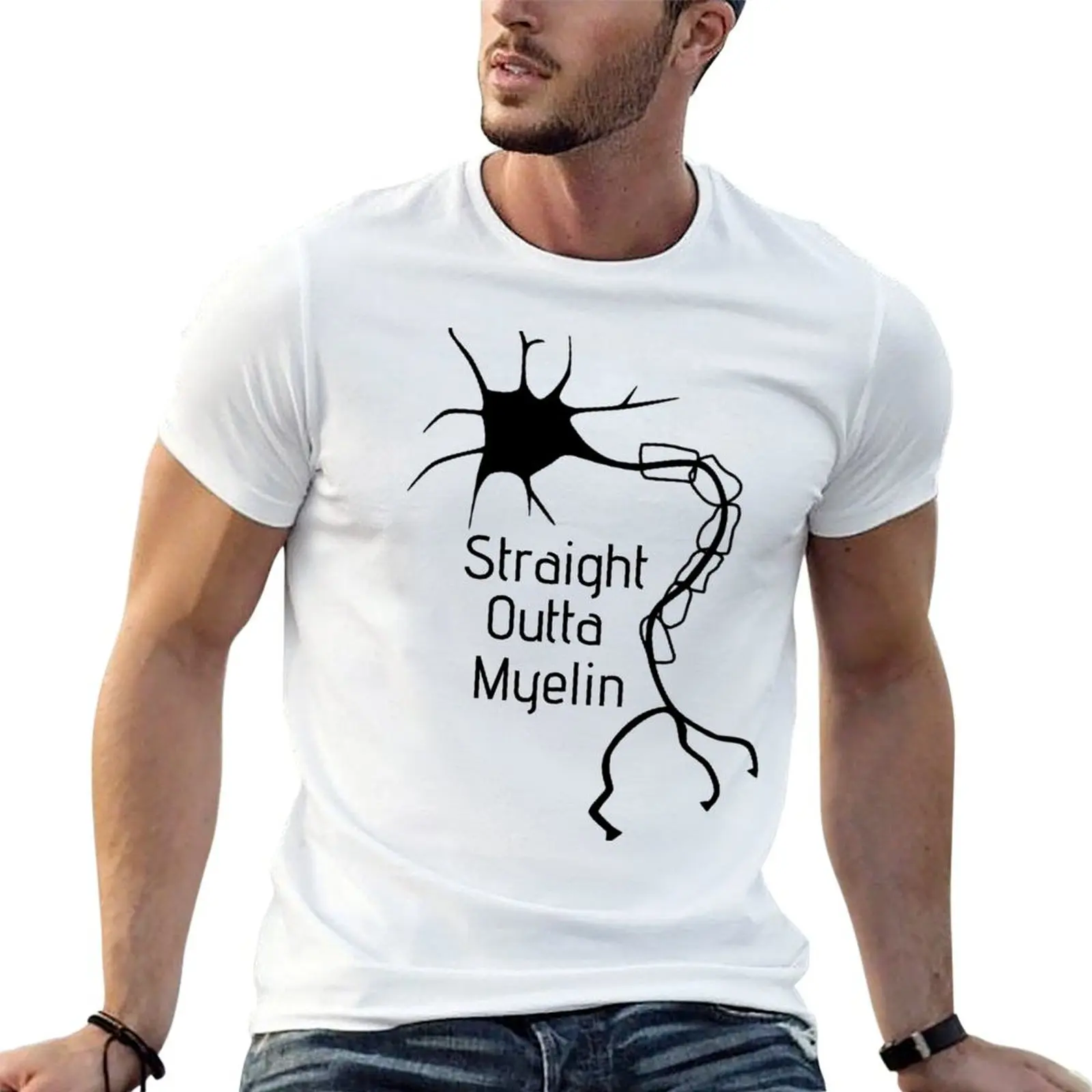 Фото Футболка Straight Outta Myelin Ehlers Danlos Syndrome с модным принтом для мужчин №1