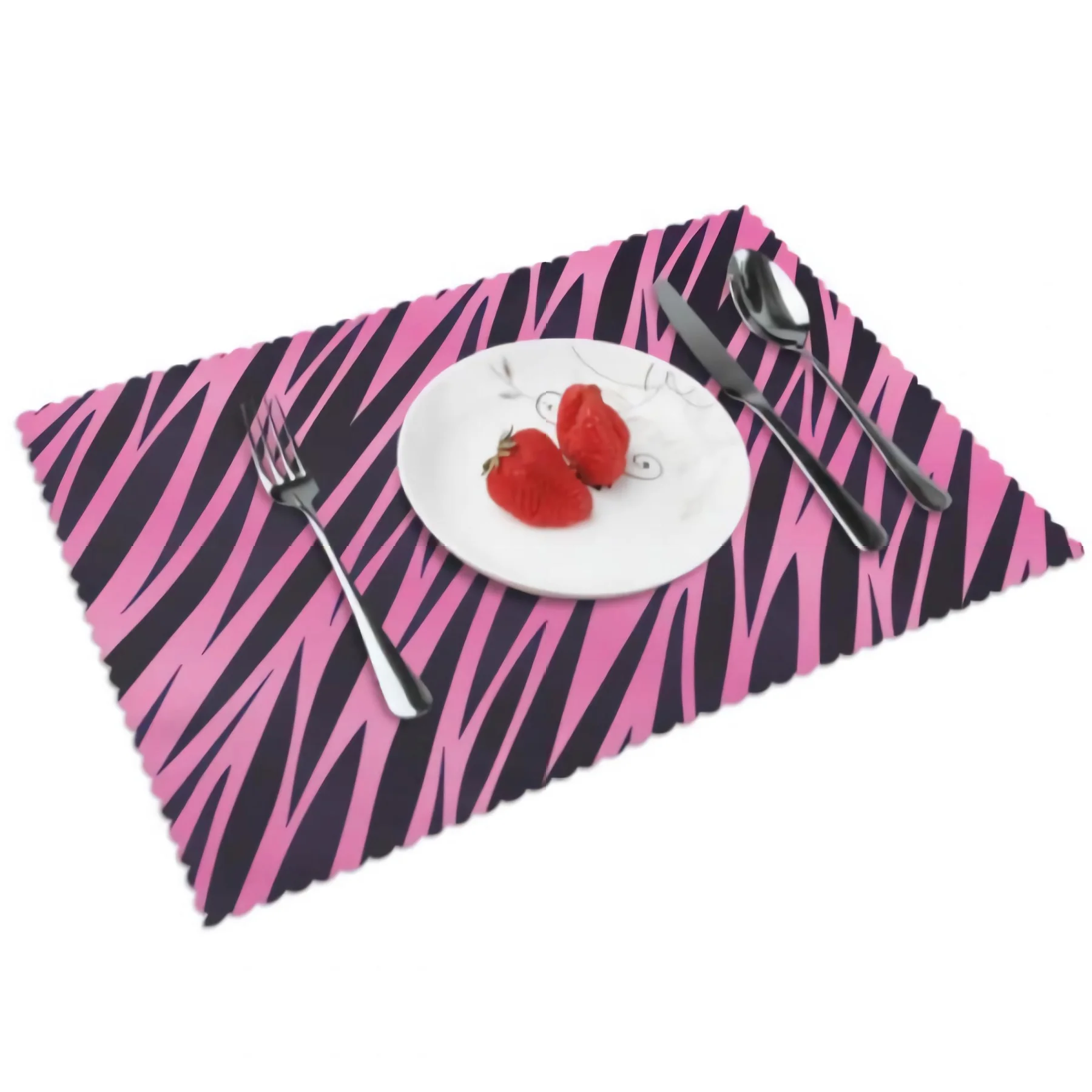 

Beautiful Animal Stripe Placemats for Dining Table Set of 4 Rectangular Heat Resistant Washable Place Mat